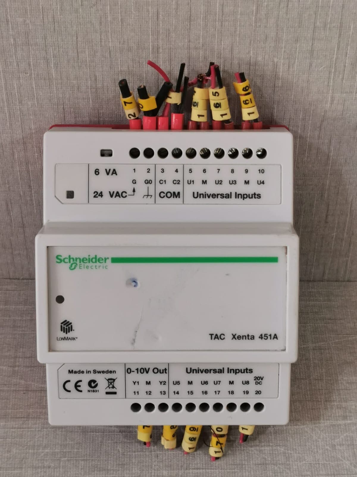 SCHNEIDER ELECTRIC/LONMARK TAC XENTA 451A UNIVERSAL I/O MODULE 007302850