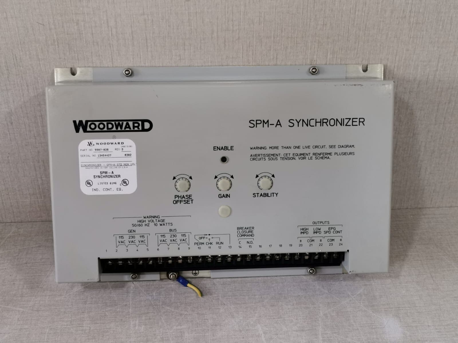 Woodward SPM-A Synchronizer 9907-028 Rev. D