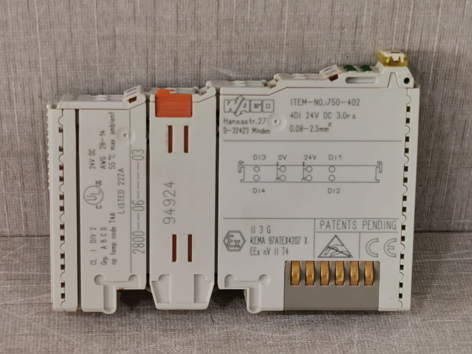 WAGO 750-402 4-CHANNEL DIGITAL INPUT