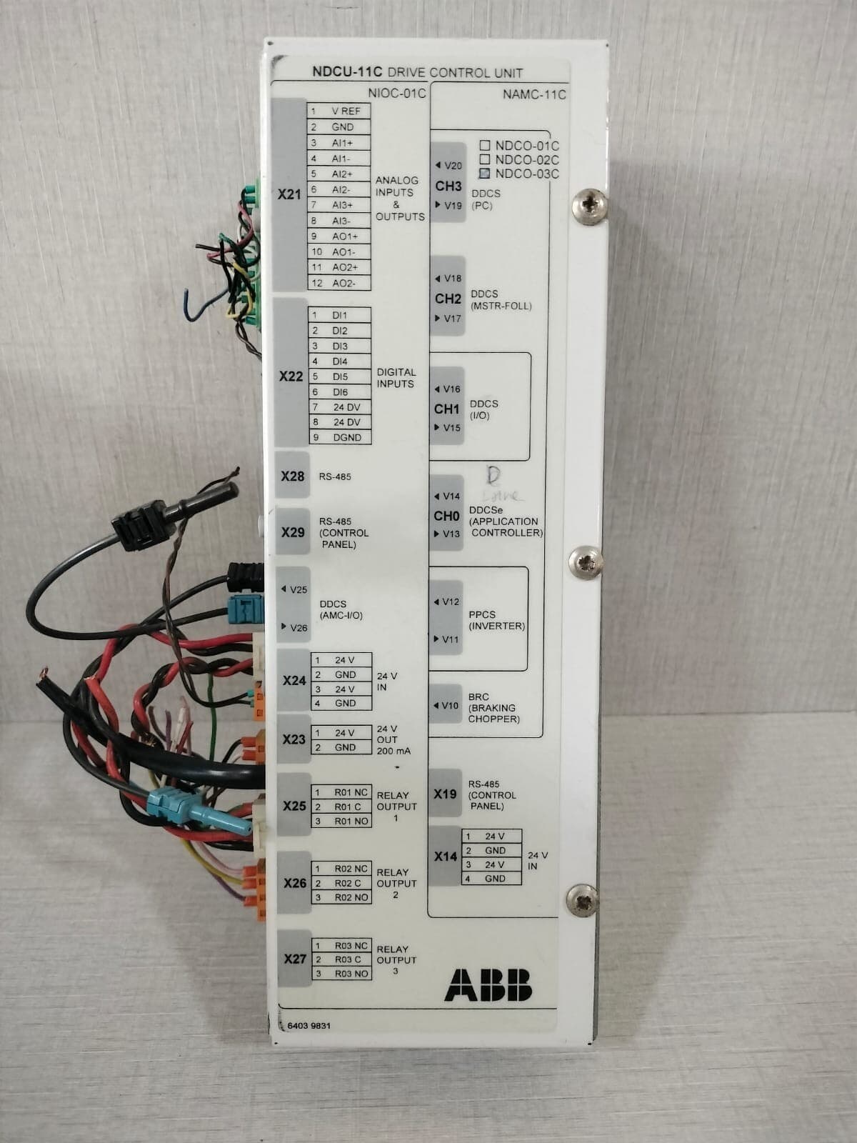 ABB NDCU-11CK / NDCU-11C NIOC-01C DRIVE CONTROL UNIT 6403 9831