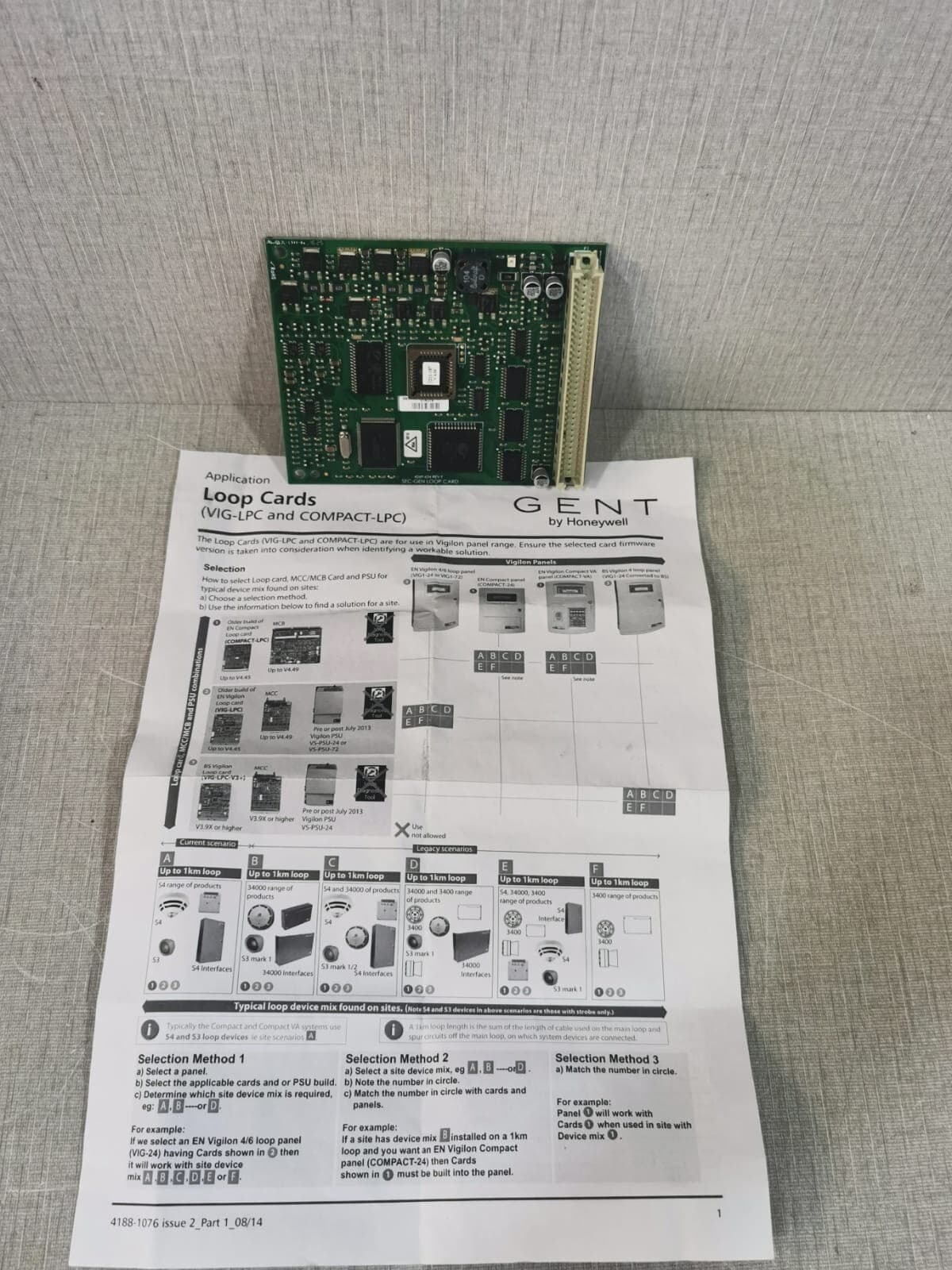 Honeywell Gent Vigilon 4269-634 REV.F SEC-GEN LOOP CARD