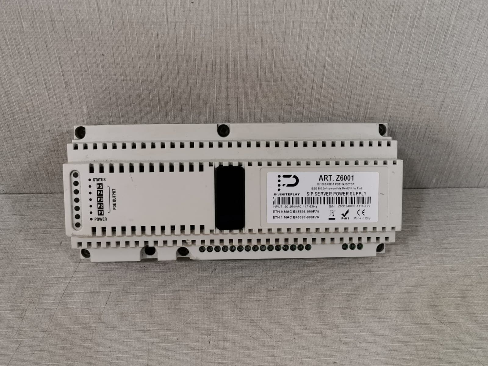 INFINITEPLAY ART.Z6001 / Z6001 SIP SERVER POWER SUPPLY