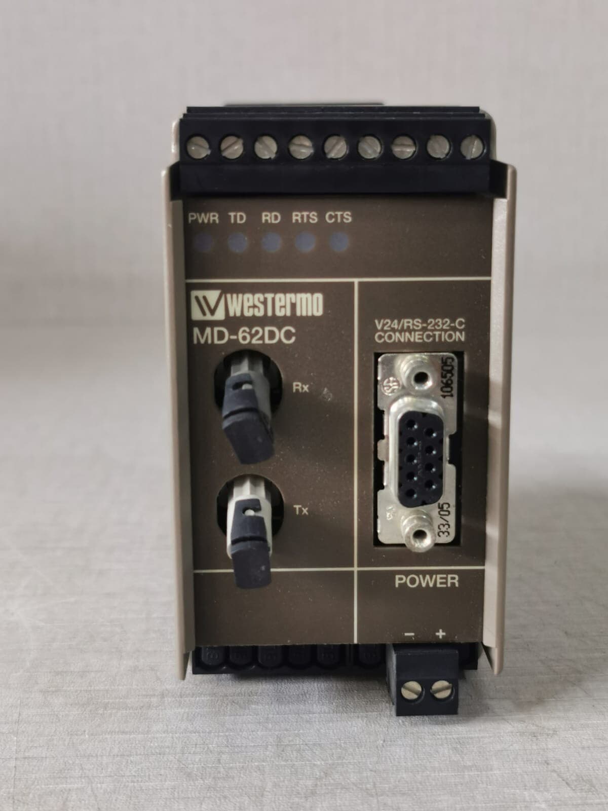 WESTERMO MD-62DC MODEM / Type: MD-62 ST - With Missing & Broken Case Cover