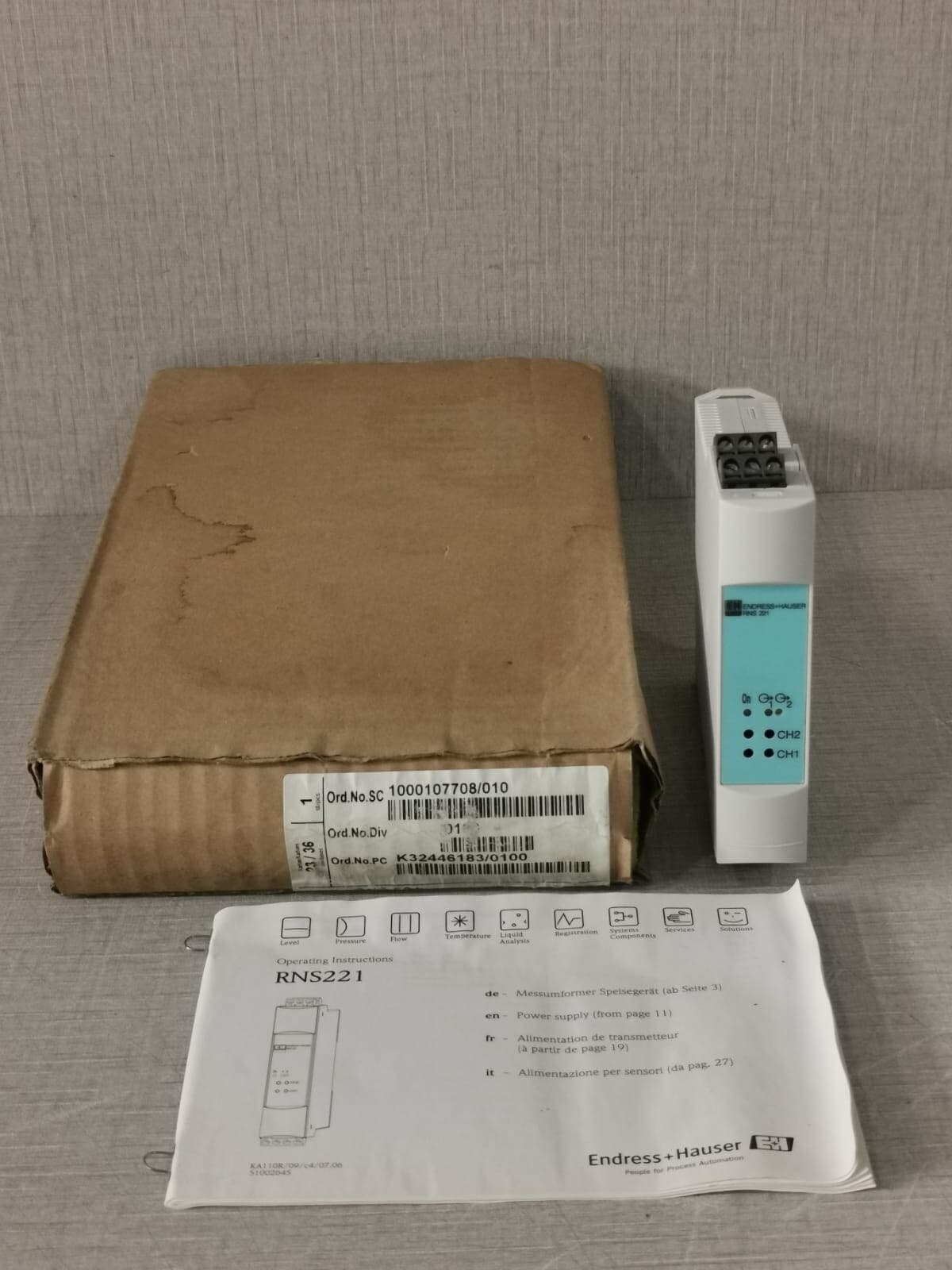 ENDRESS+HAUSER RNS221 TRANSMITTER SUPPLY RNS221-A1