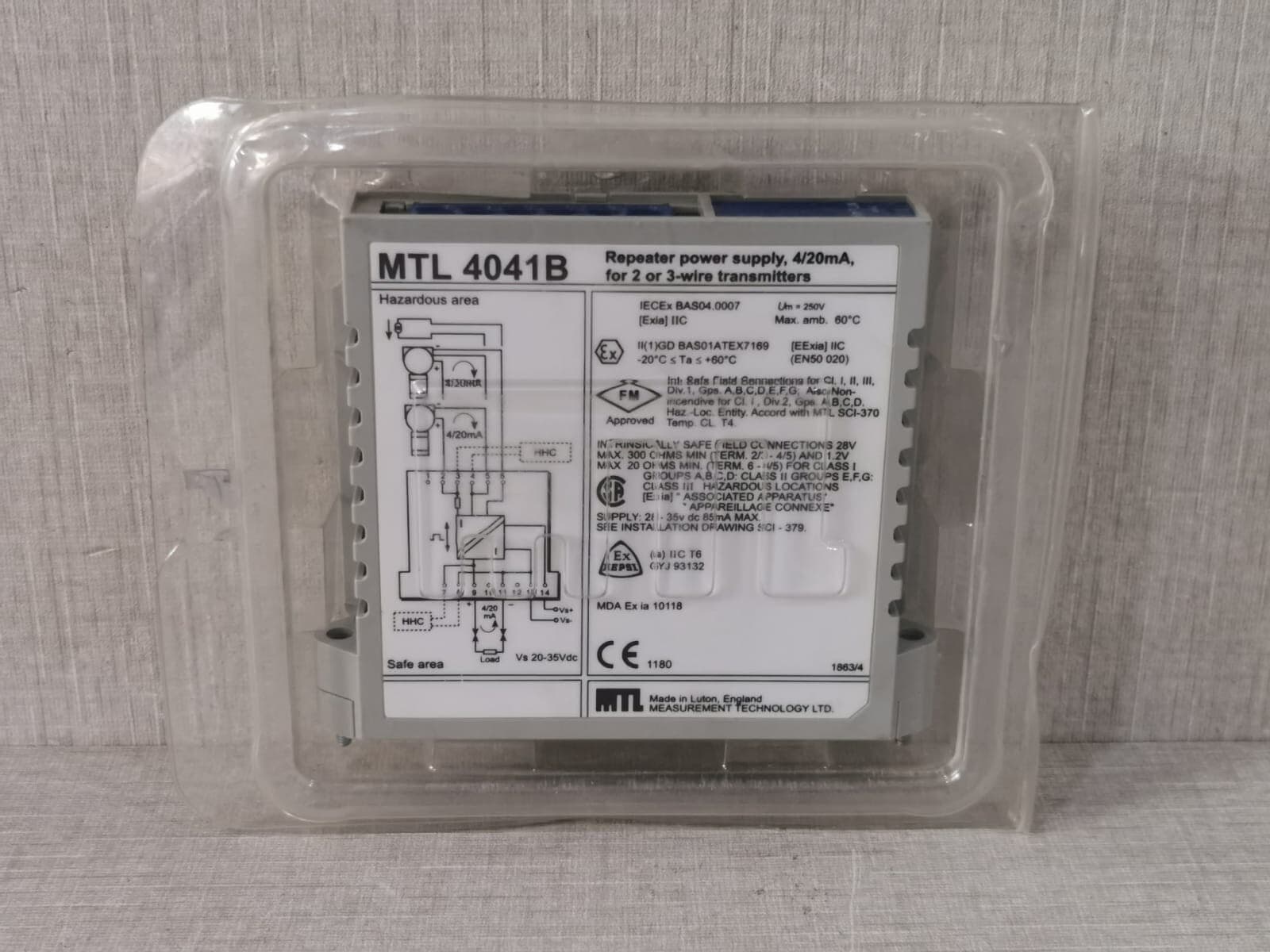 MTL 4041B REPEATER POWER SUPPLY,4/20mA, FOR 2 OR 3 WIRE TRASMITTERS