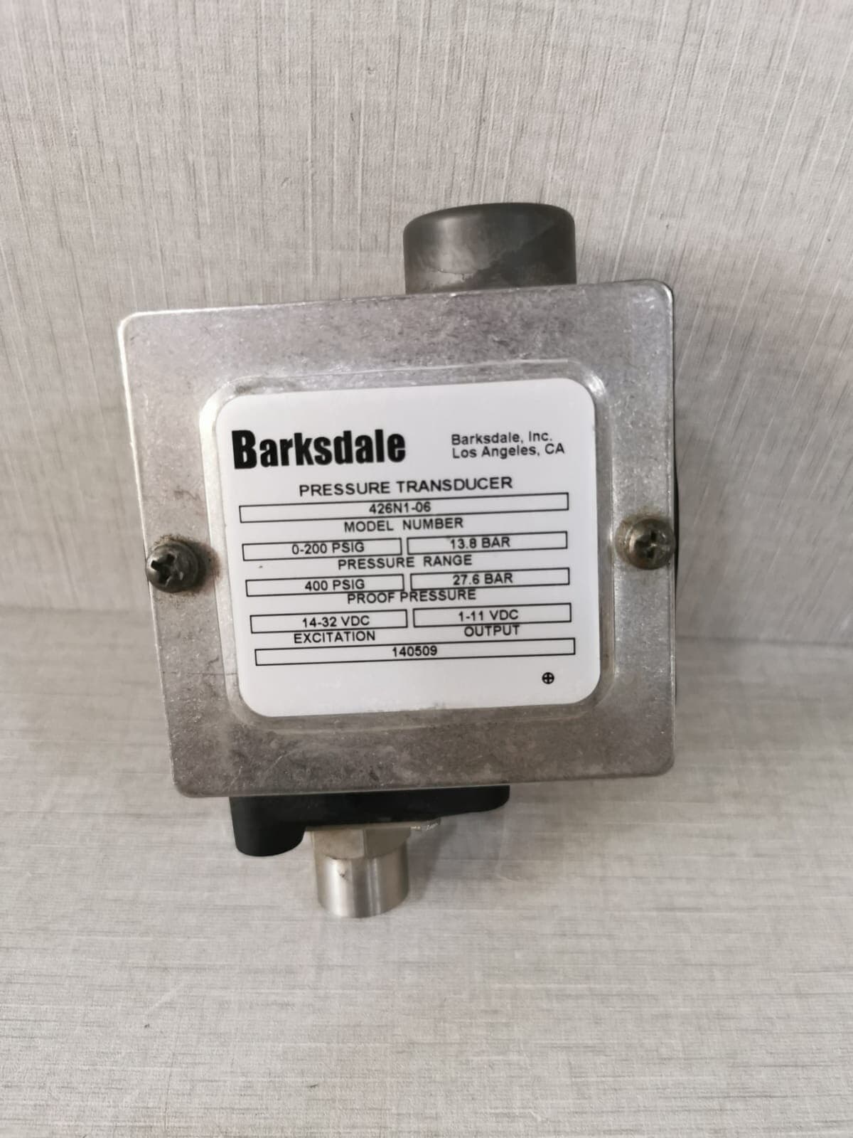 Barksdale 426N1-06 Pressure Transducer