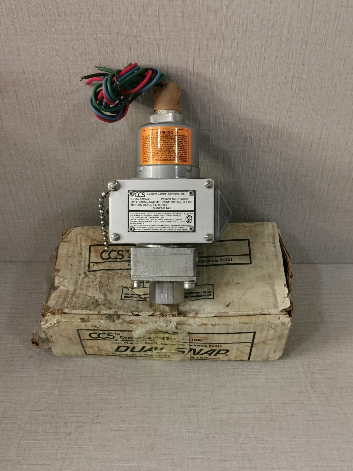 CCS 646DZE1 DIFFERENTIAL SWITCH PROOF 750 PSIG 52BAR