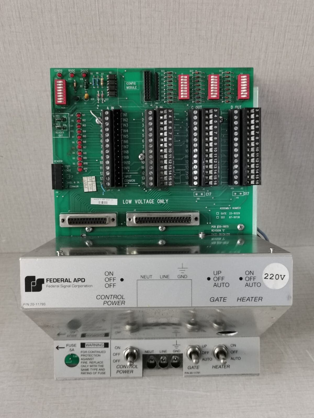 FEDERAL APD 20-11793 CONTROLLER + 20-11875 REV.E GATE POWER BOARD