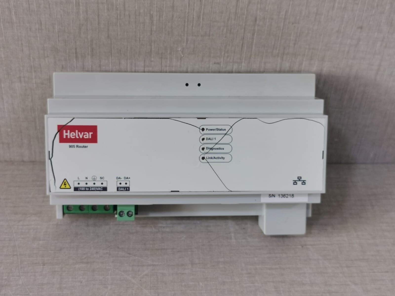 905 Helvar Digidim Router - with Damaged Front Top Label Area