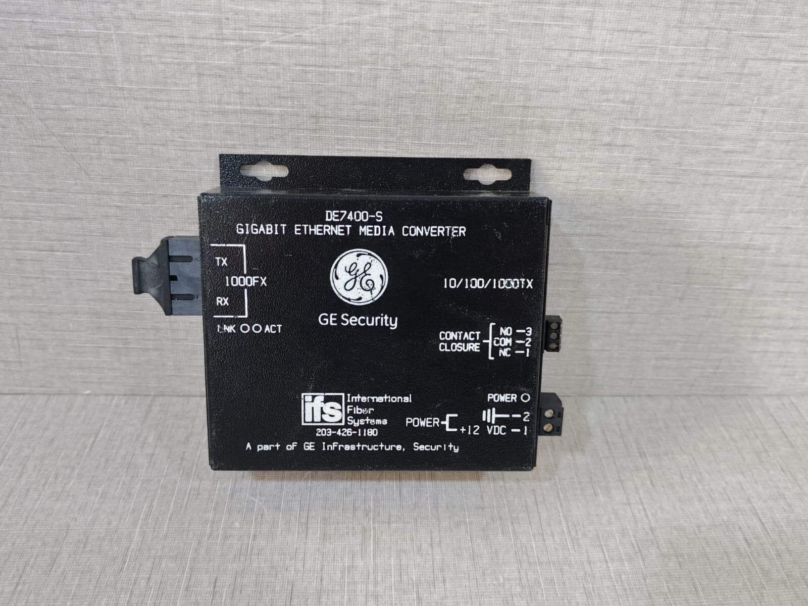 GE Security/IFS DE7400-S Two Port Gigabit Ethernet Media Converter
