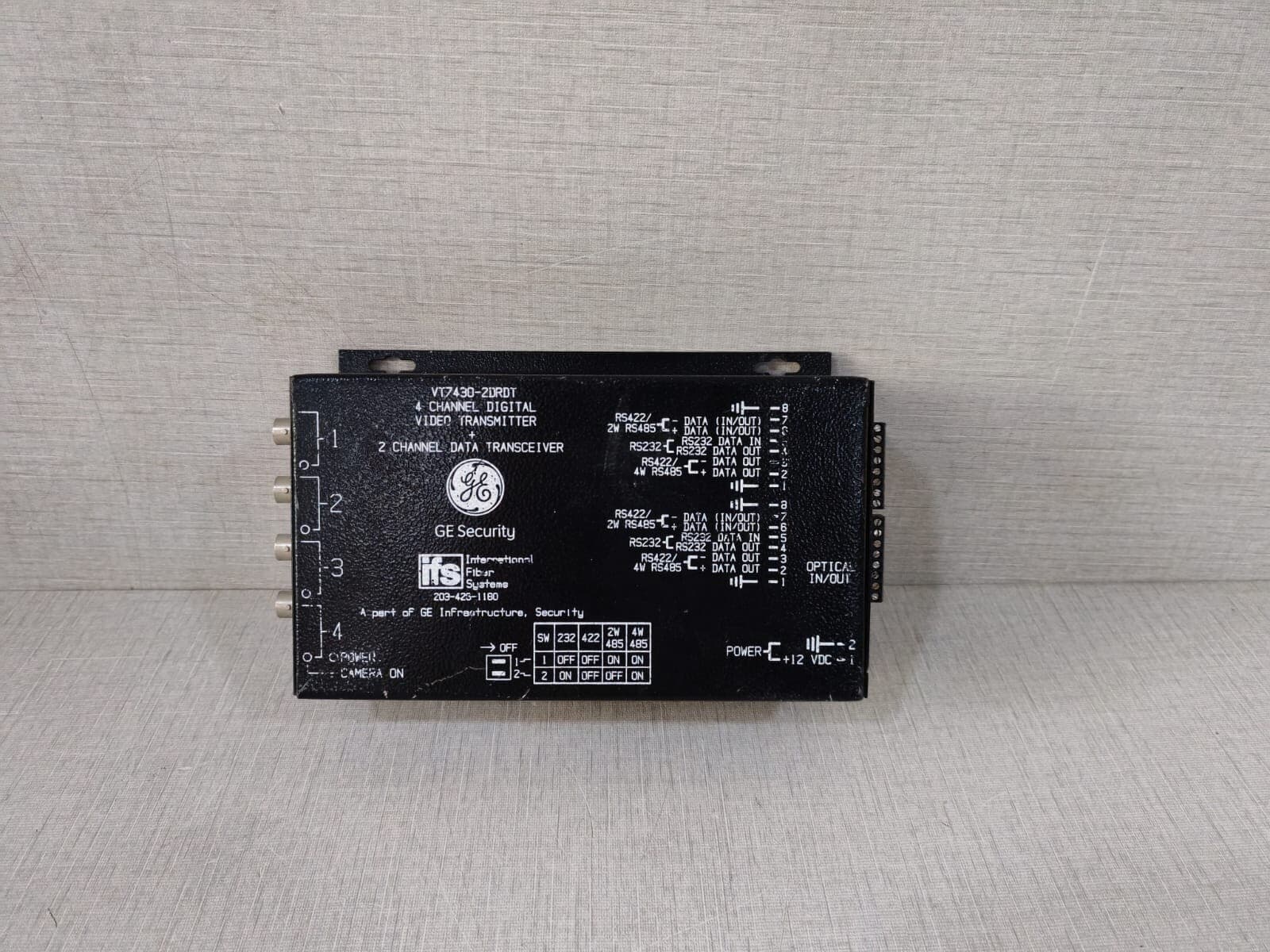 GE Security/IFS VT7430-2DRDT 4CH Digital Video Transmitter & 2CH Data Tranceiver
