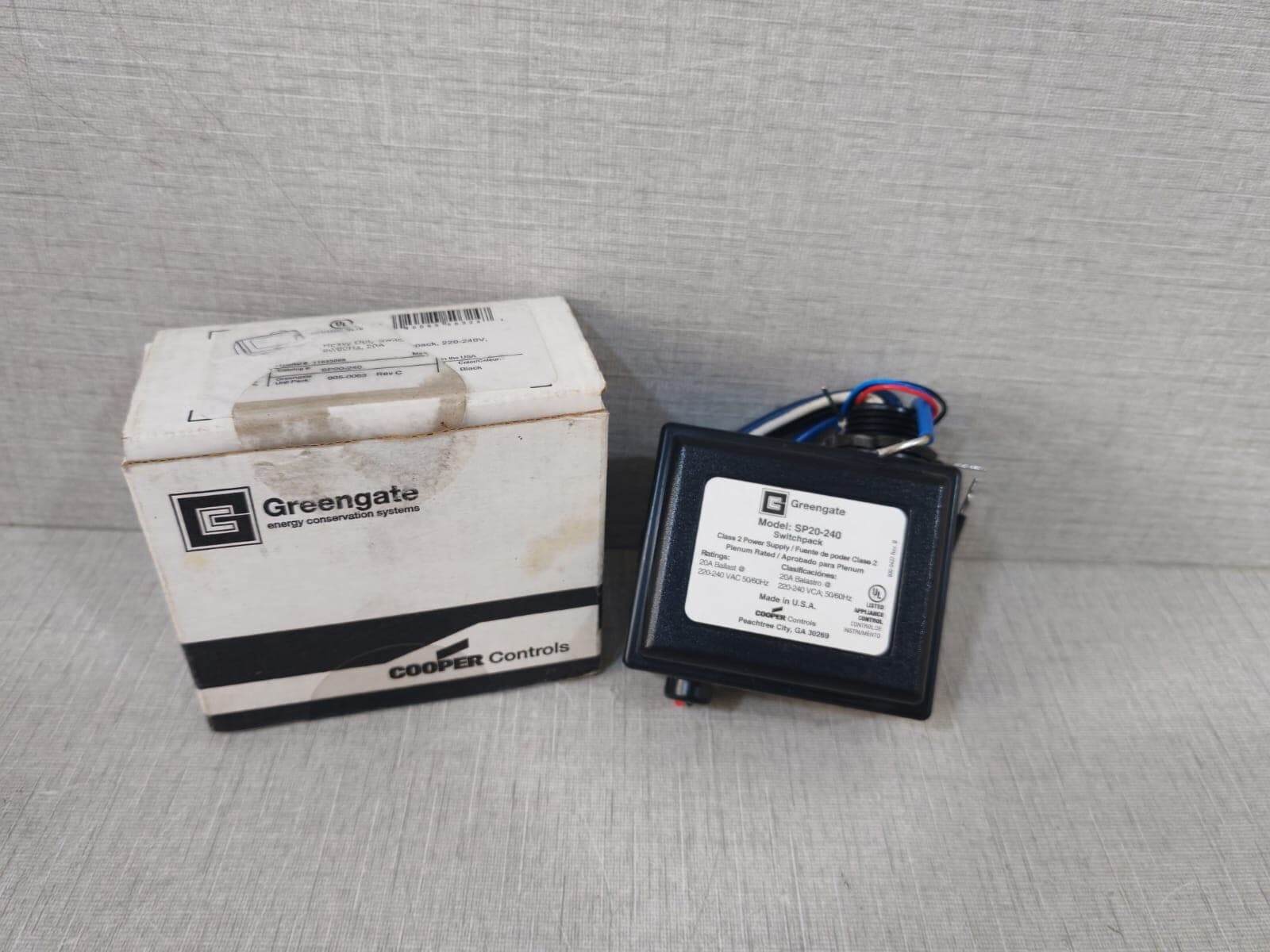 Cooper Greengate SP20-240 Heavy Duty Switchpack, 220-240V, 50/60Hz, 20A