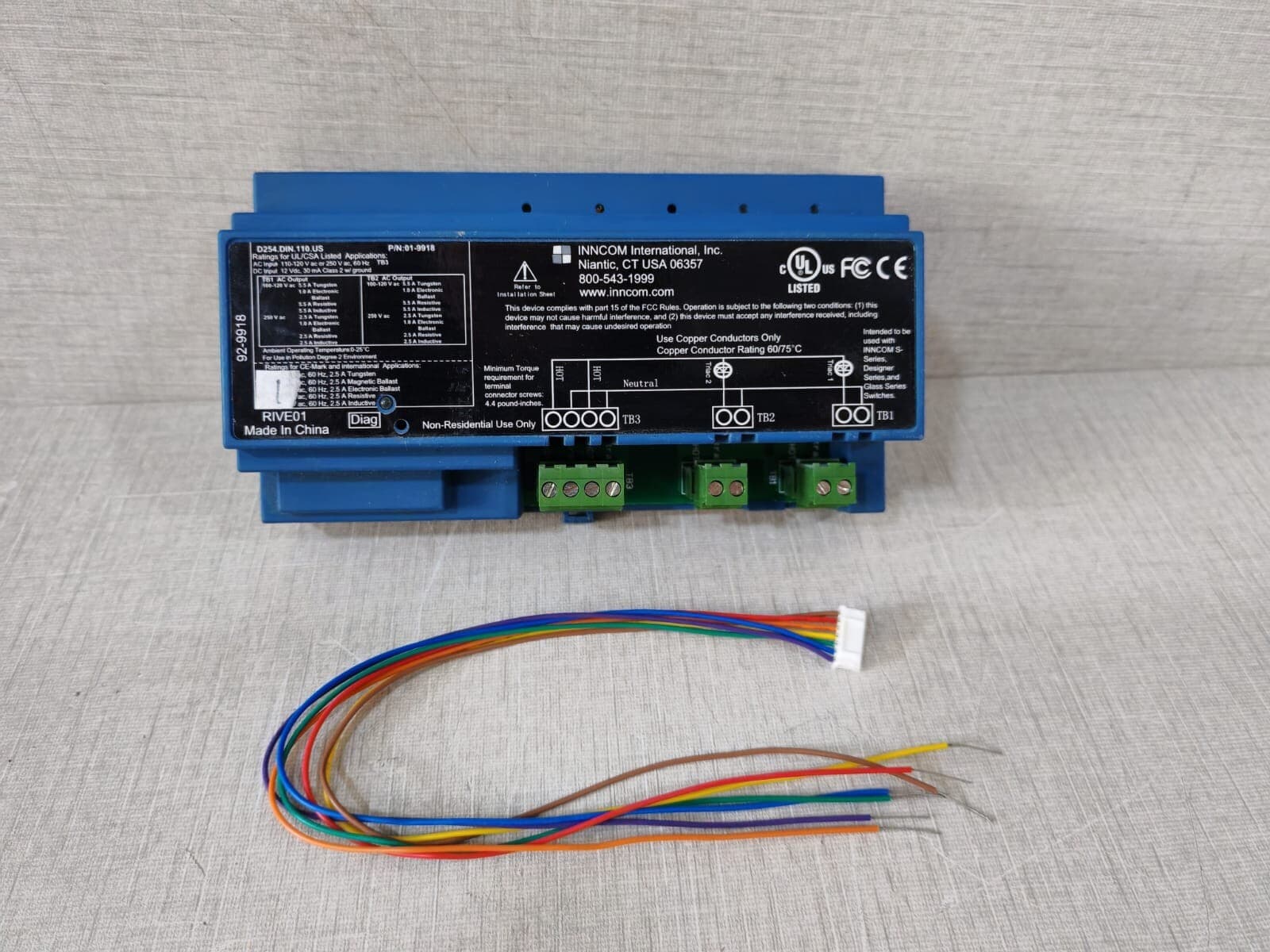 HONEYWELL D254.DIN.110.US RAIL LAMP DIMMER P/N: 01-9918 WITH 02-9922 REV.C BOARD