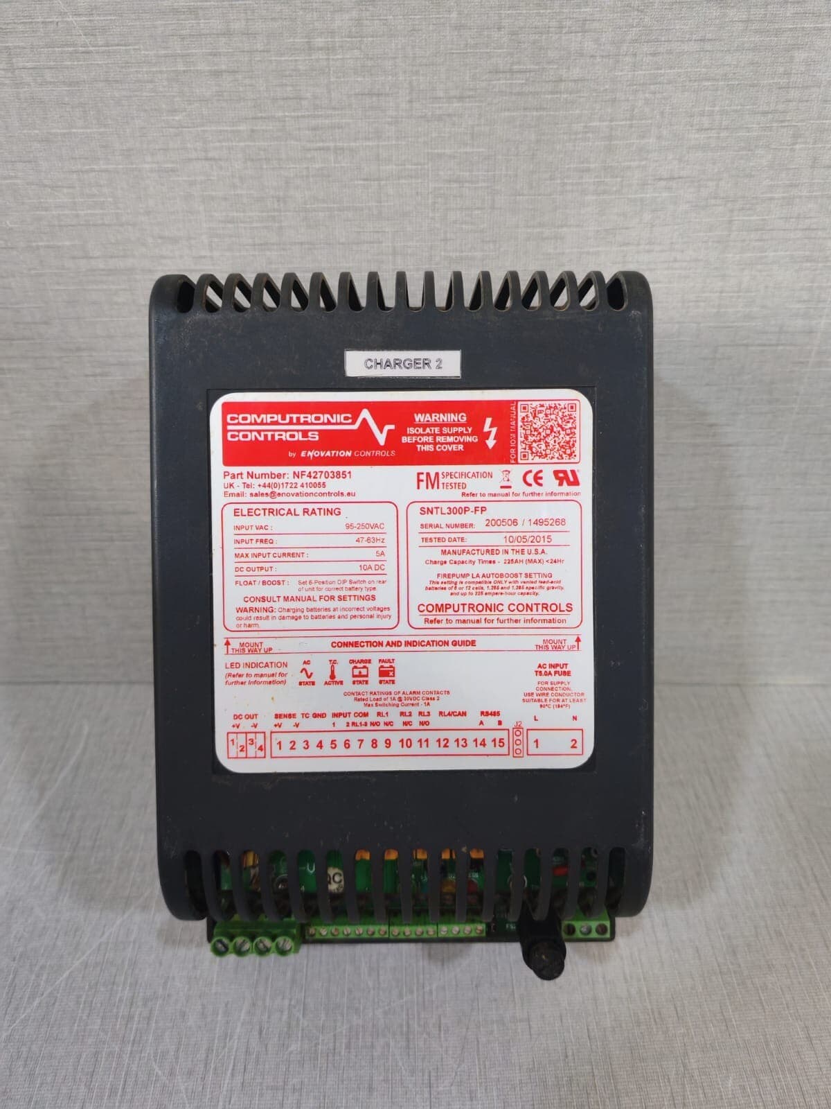 COMPUTRONIC CONTROLS BY ENOVATION CONTROL SNTL300P-FP BATTERY CHARGER NF42703851