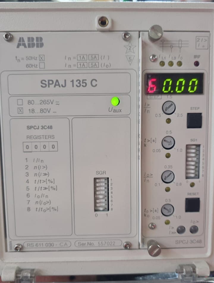 ABB SPAJ 135 C / SPAJ 135 C-CA COMBINED OVERCURRENT & EARTH-FAULT RELAY-TESTED