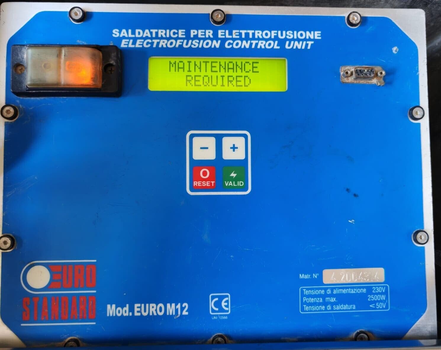 EURO STANDARD EUROM12 ELECTROFUSION CONTROL UNIT 230V