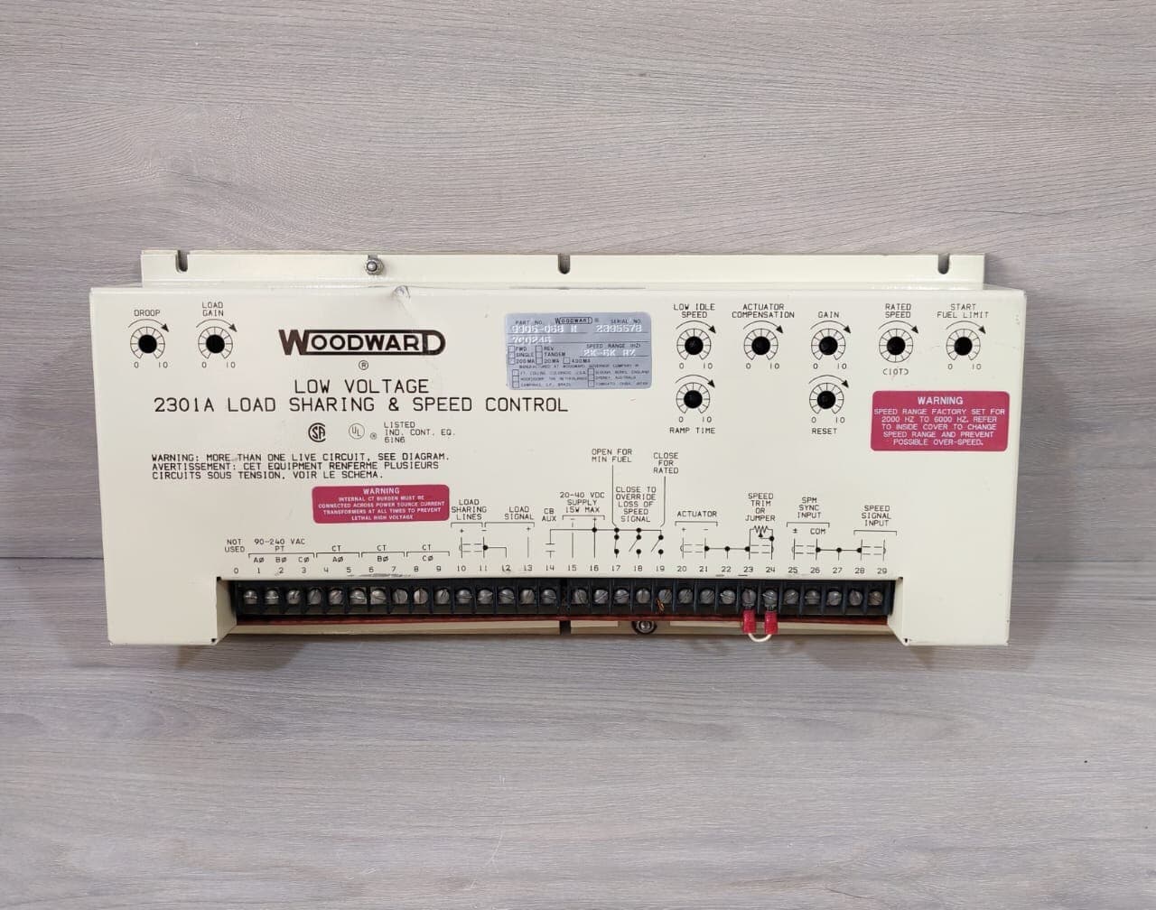 2301A Woodward 9905-068 Rev. N Low Voltage Load Sharing and Speed Control
