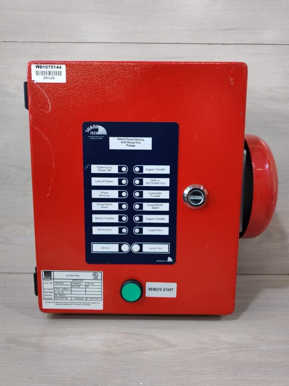 TORNATECH APED-240 Alarm Panel Diesel Fire Pump - Without Key