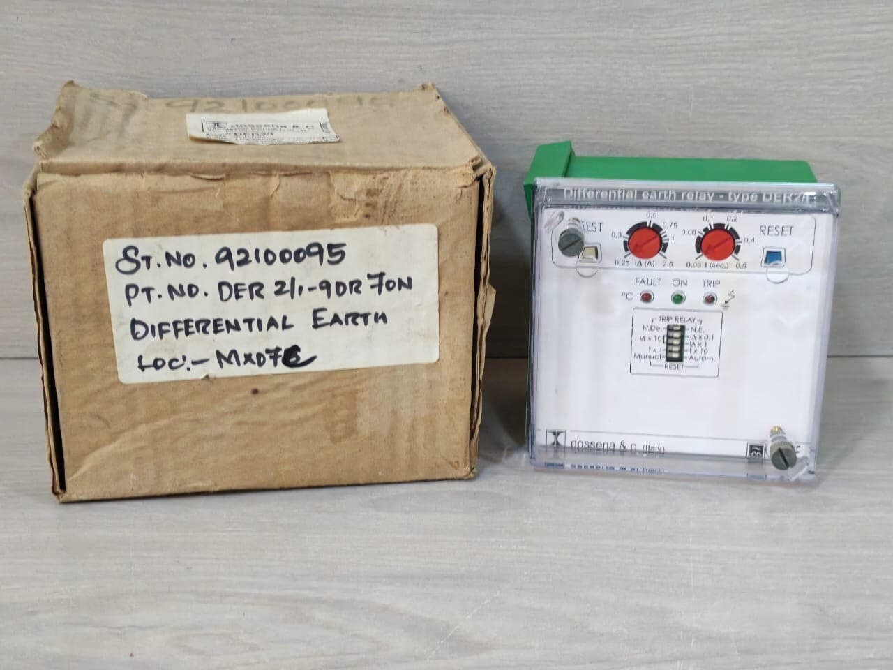 DOSSENNA & C DER2/I 9DR7ON DIFFERENTIAL EARTH RELAY 115/230/400V