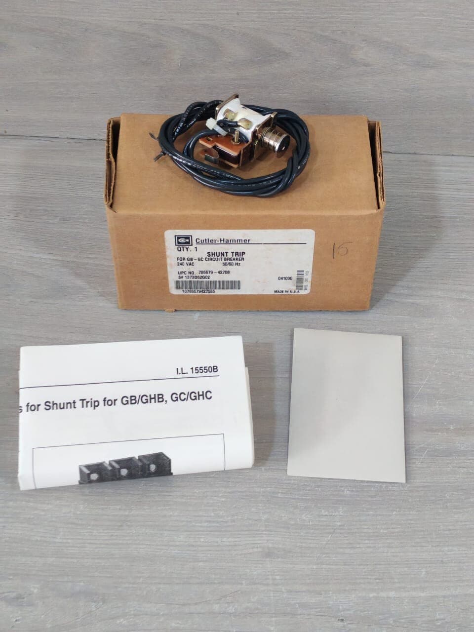 CUTLER-HAMMER 1373D62G02 SHUNT TRIP FOR GB-GC CIRCUIT BREAKER 240VAC 50/60Hz