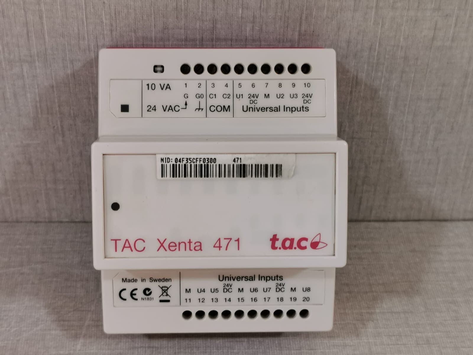 TAC Xenta 471 Analog Input Module 007302910 Ver. 1.04