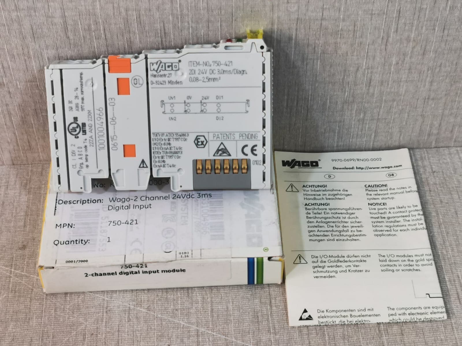 WAGO 750-421 DIGITAL INPUT MODULE