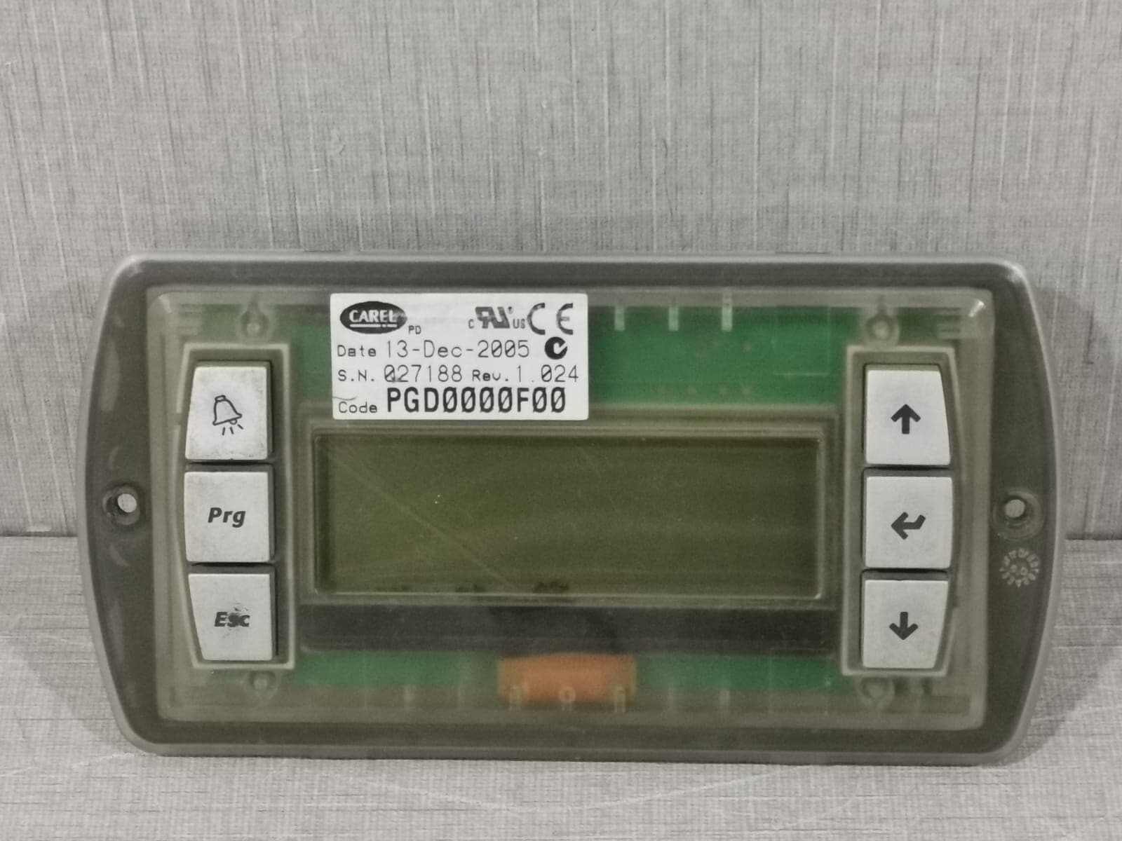 CAREL PGD0000F00 REV 1.024 PCO GRAPHIC DISPLAY- WITHOUT BACK COVER