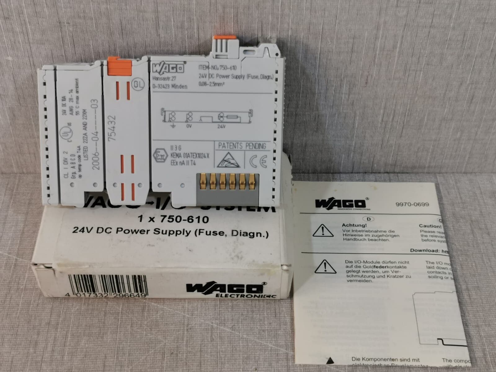 Wago 750-610 Power Supply 24VDC