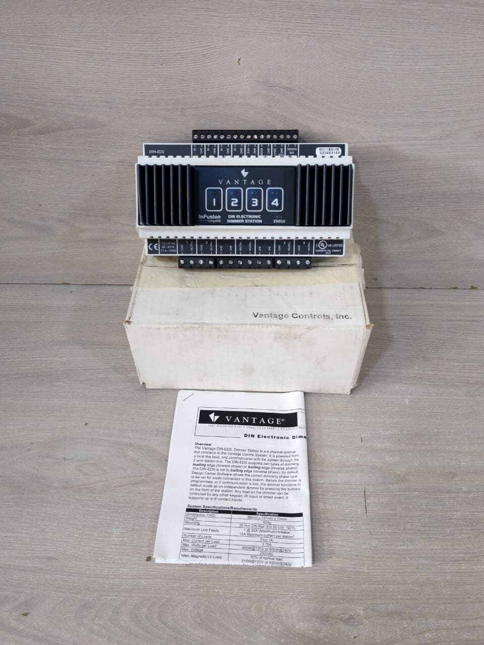 VANTAGE CONTROLS DIN-EDS DIN ELECTRONIC DIMMER STATION