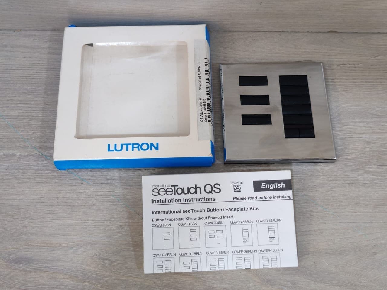 Lutron QSWER-8BRLIRN-BC Button/Faceplate Kits without Frame Insert