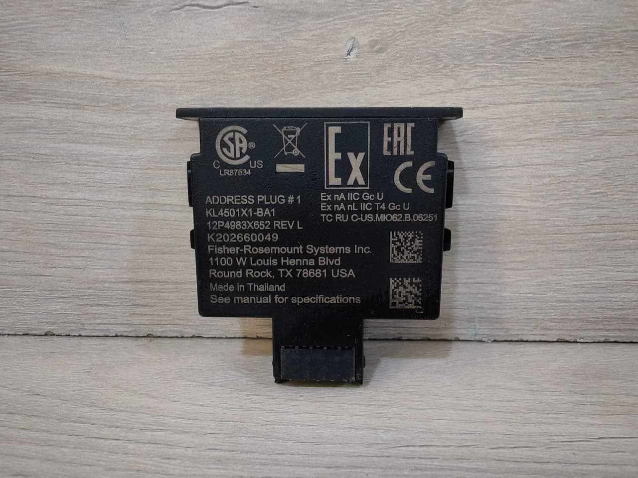 FISHER ROSEMOUNT KL4501X1-BA1 ADDRESS Plug No.1 12P4983X652 REV. L
