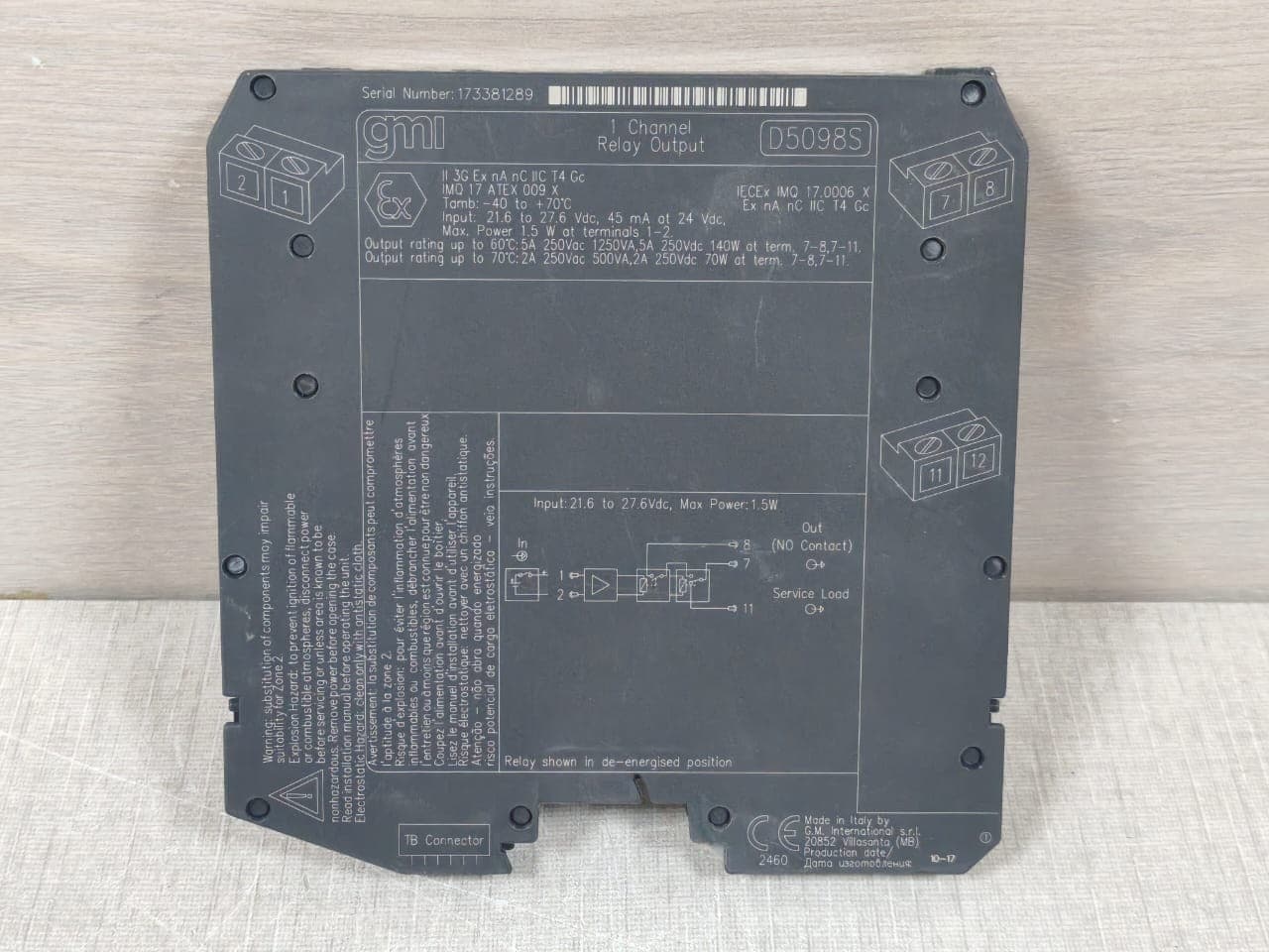 GMI D5098S SIL3 Relay Out Module for 5 A NE Loads