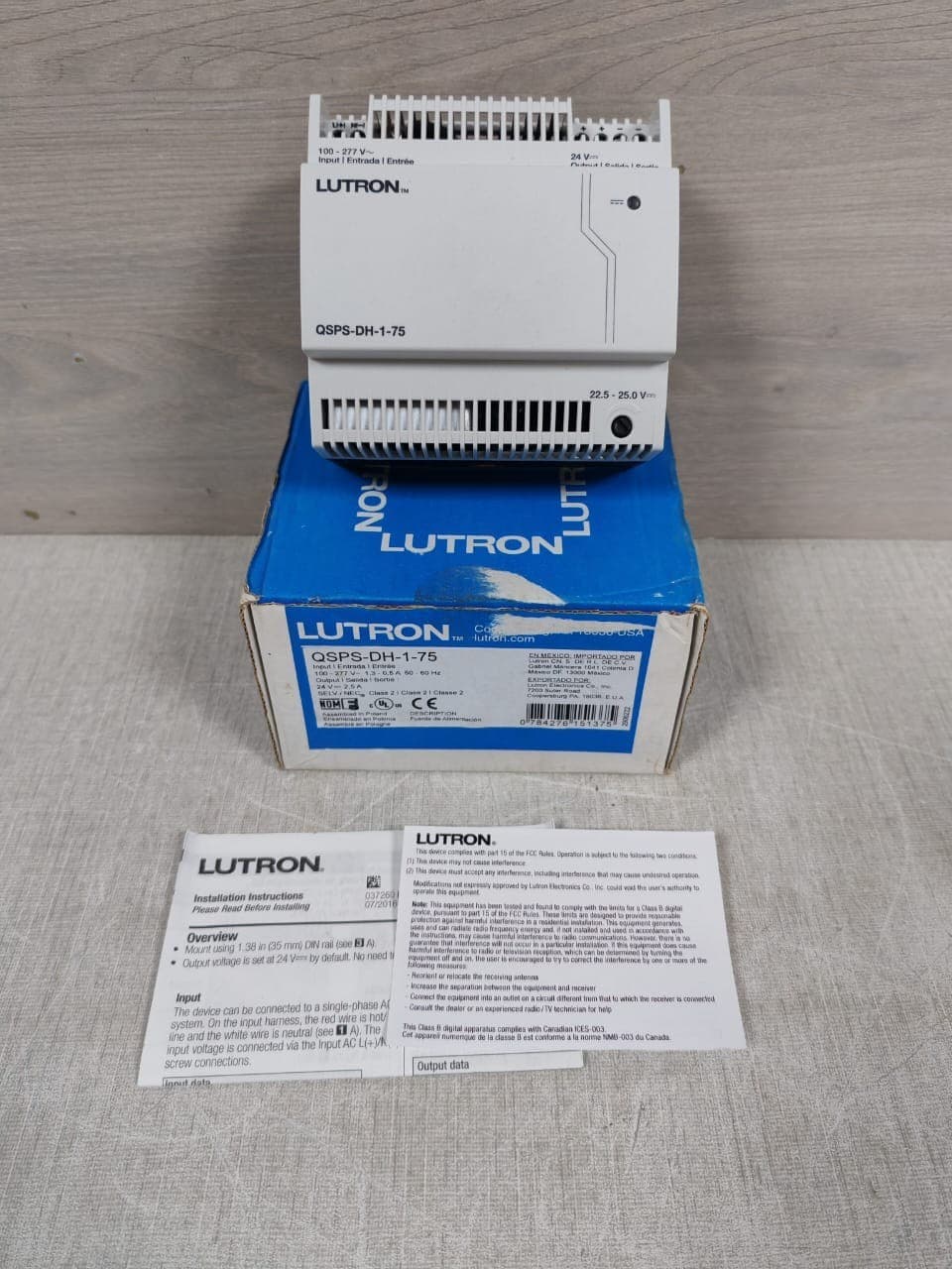 LUTRON QSPS-DH-1-75 POWER SUPPLY 24V