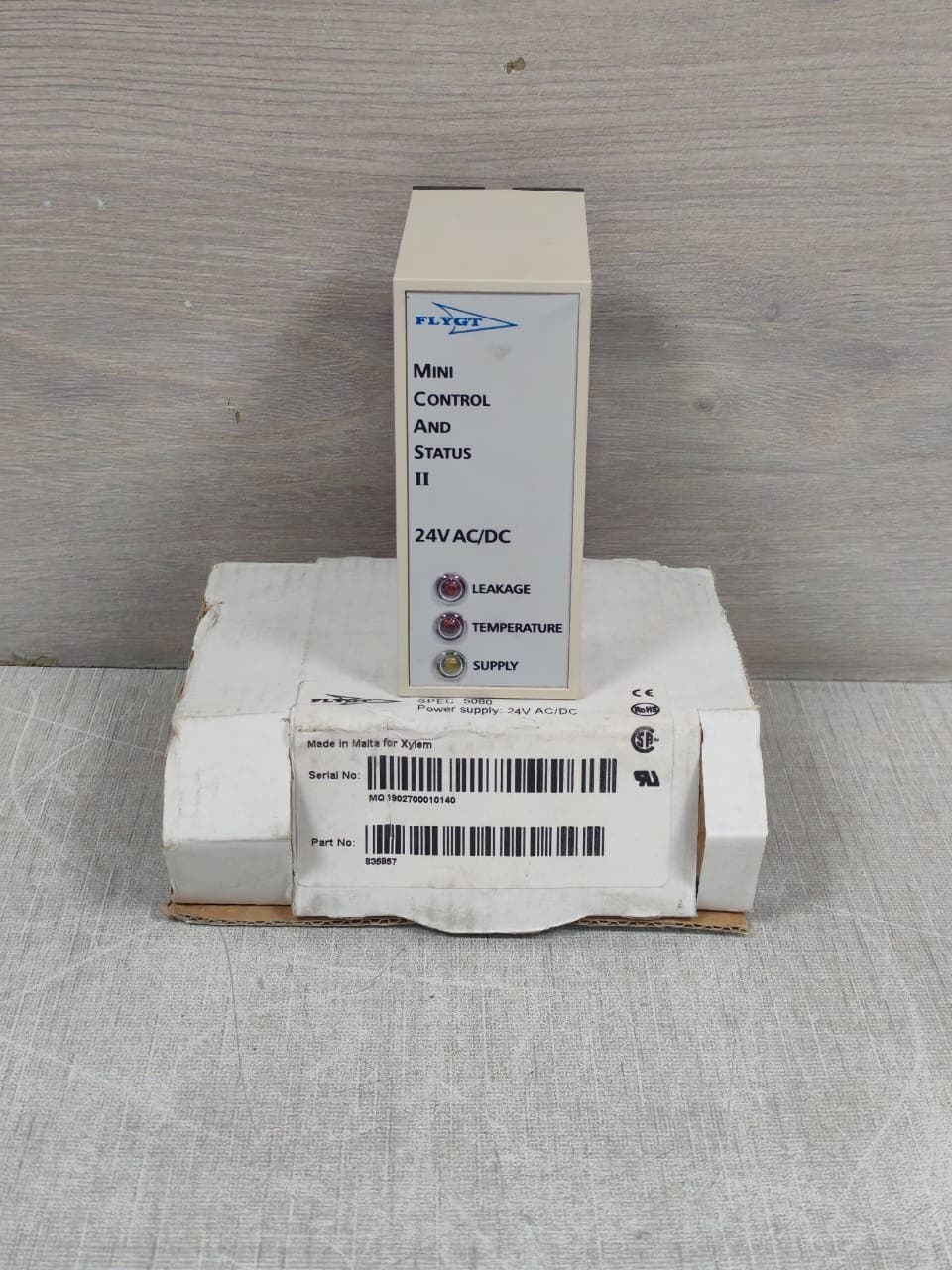 FLYGT MINI CONTROL AND STATUS II P/N 835857 VER.96001 PUMP SENSOR MONITOR 24VDC