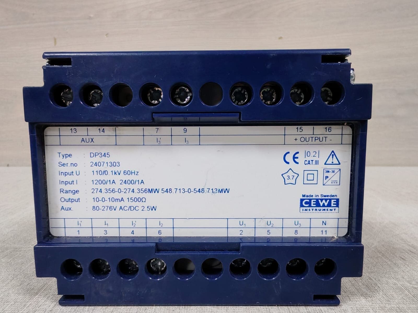 CEWE DP345 Transducer Input I 1200/1A - 2400/1A