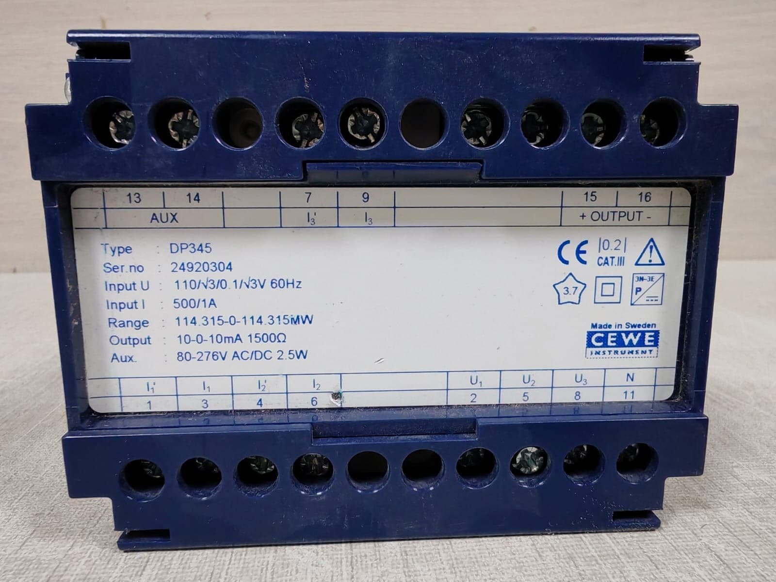 CEWE DP345 Transducer Input I 500/1A