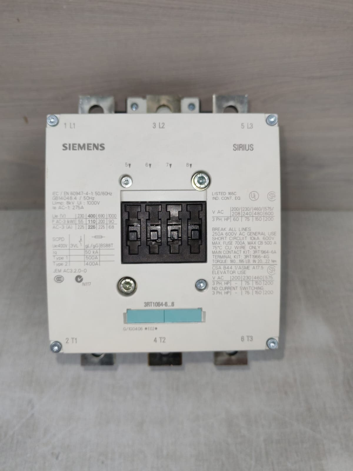 SIEMENS 3RT1064-6AP36 SIRIUS Motor Starters-Contactors
