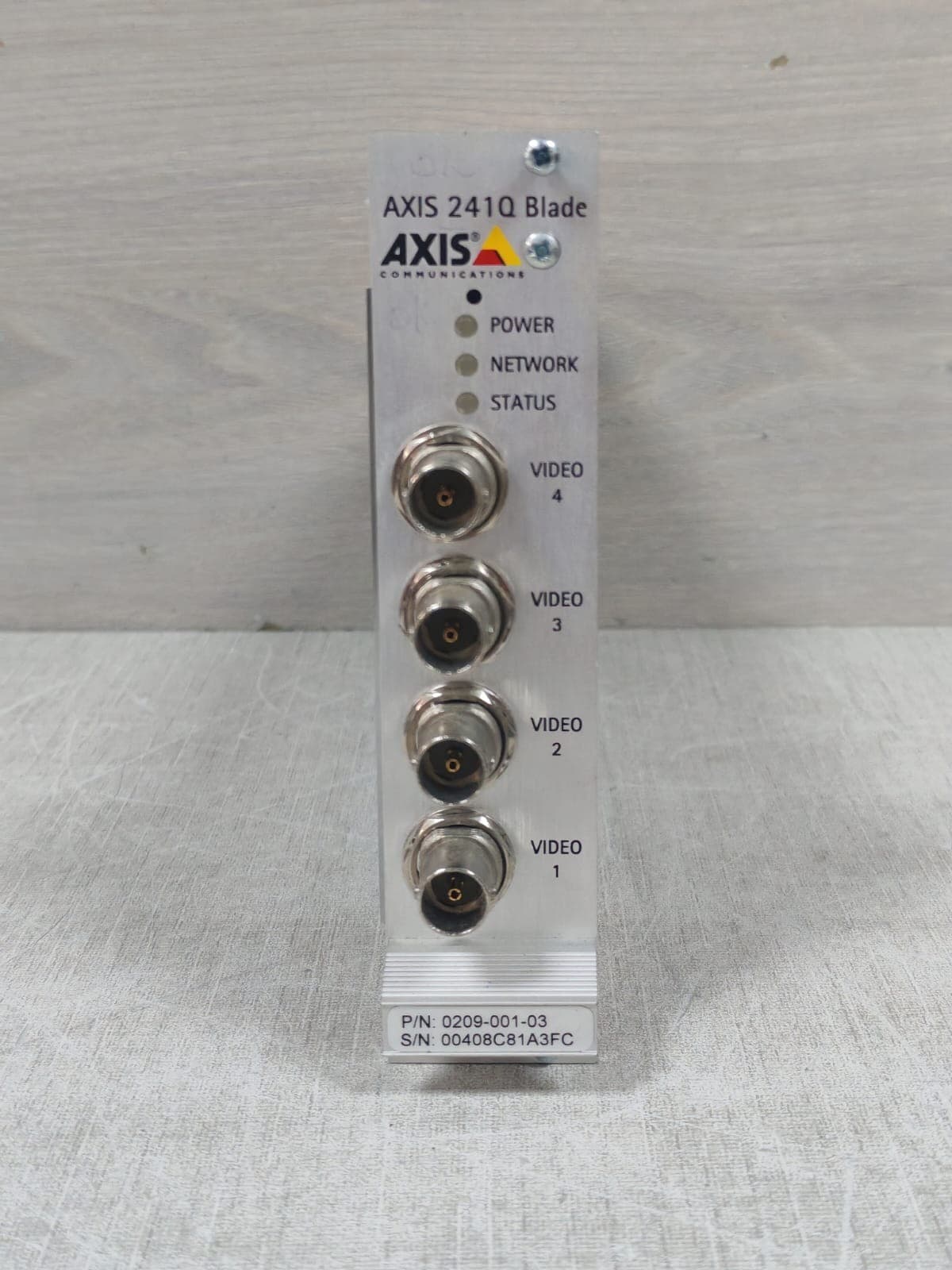 AXIS COMMUNICATION 241Q BLADE P/N:0209-001-03 VIDEO SERVER 4 CHANNEL CARD
