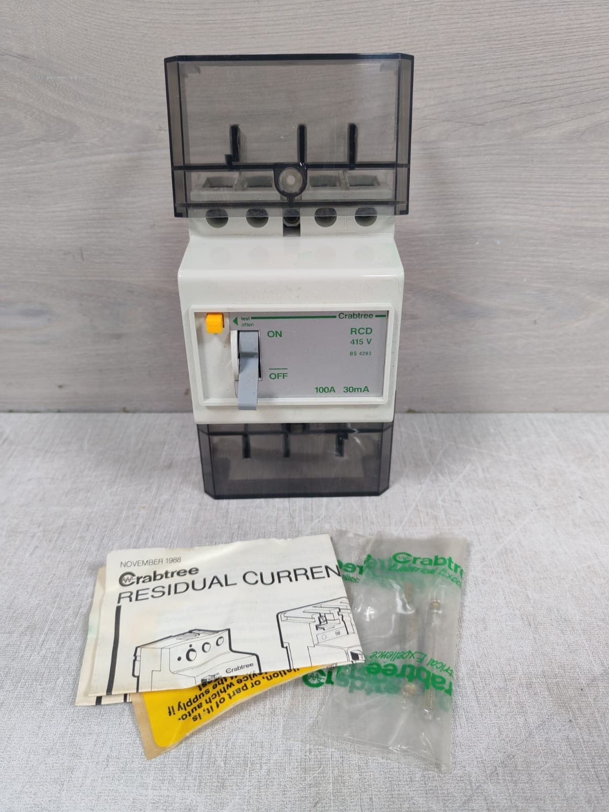 Crabtree Polestar RCD 100A 30mA 3 Pole RCD 641/030 415 V