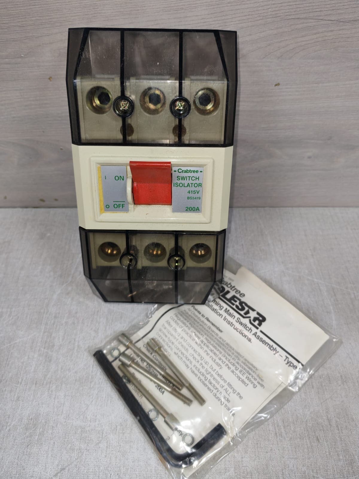 Crabtree Polestar Switch Isolator 415V 200/3MS 200A Triple Pole Main Switch
