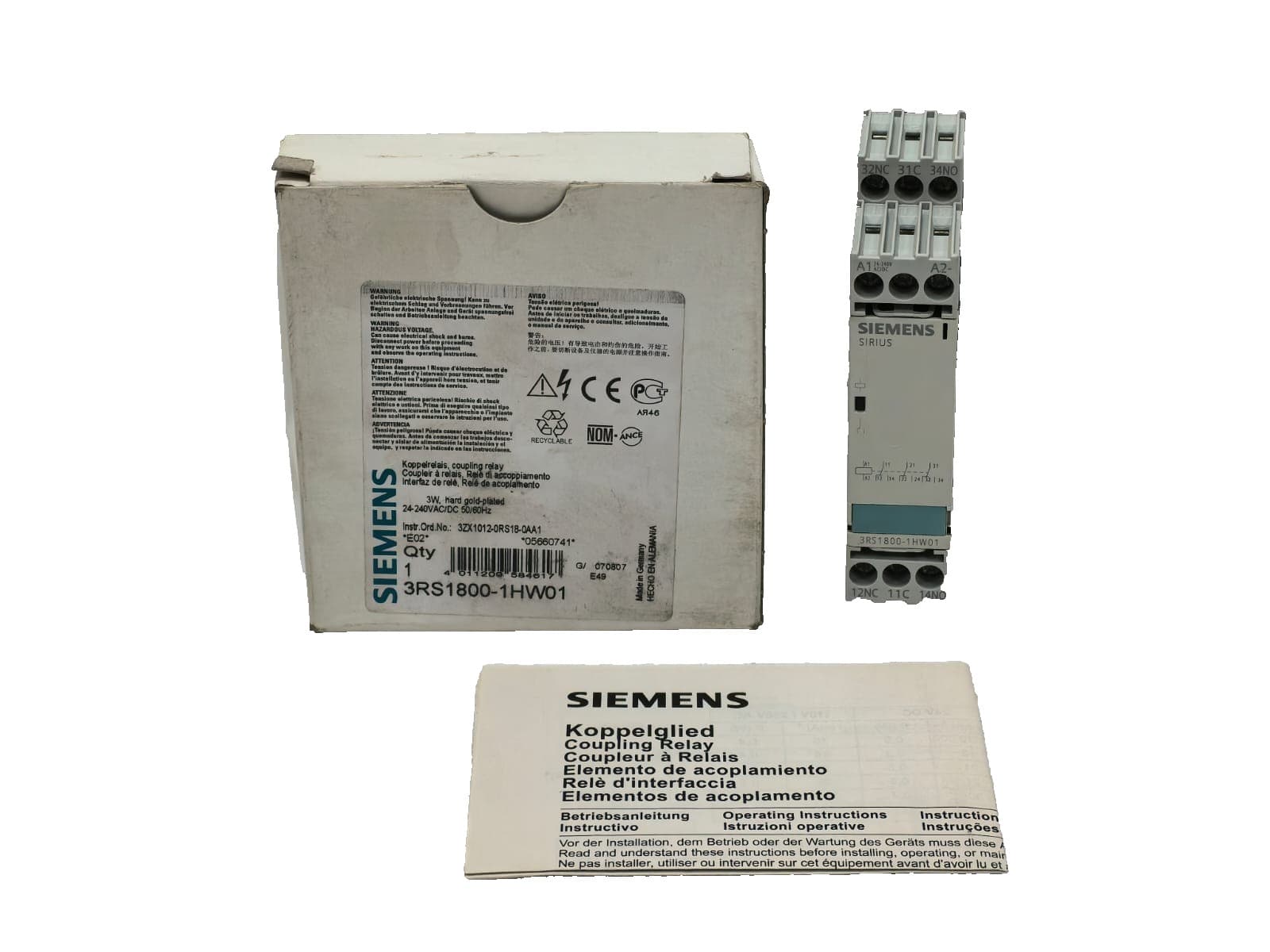 SIEMENS 3RS1800-1HW01 COUPLING RELAY