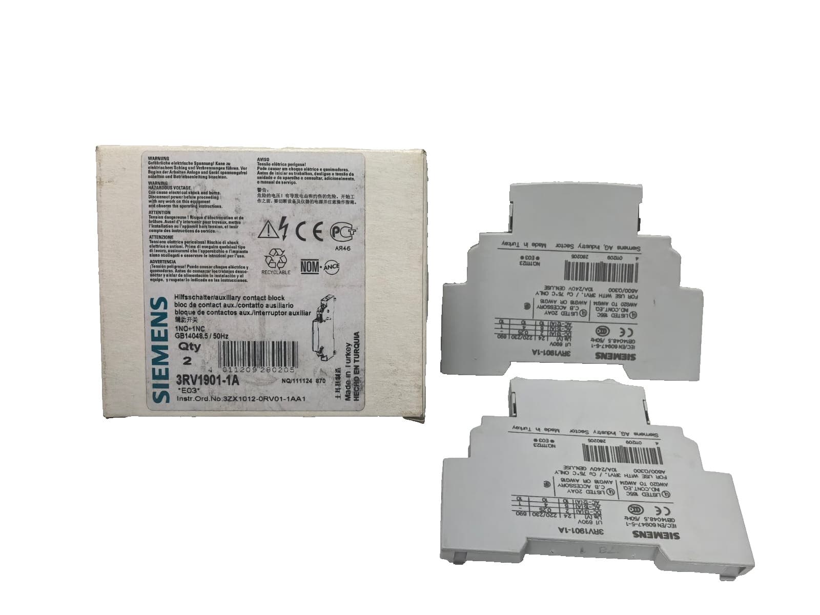 SIEMENS 3RV1901-1A AUXILLARY CONTACT BLOCK