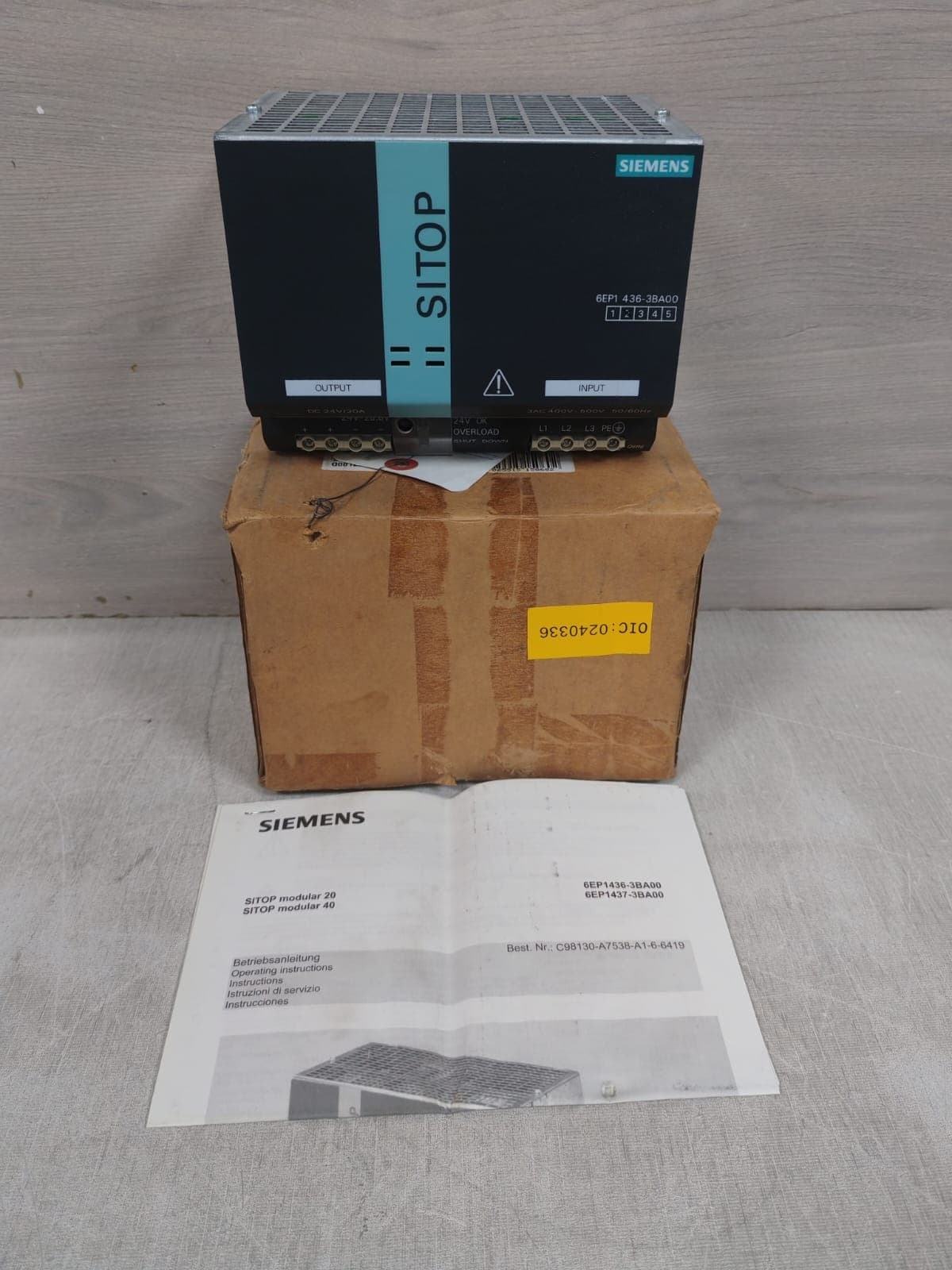 SIEMENS SITOP POWER 20 6EP1436-3BA00 POWER SUPPLY