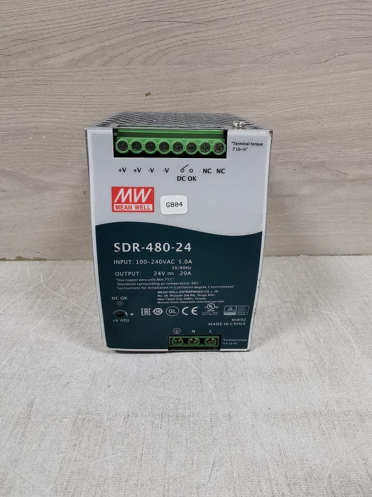 MEANWELL SDR-480-24 SWITCHING POWER SUPPLY