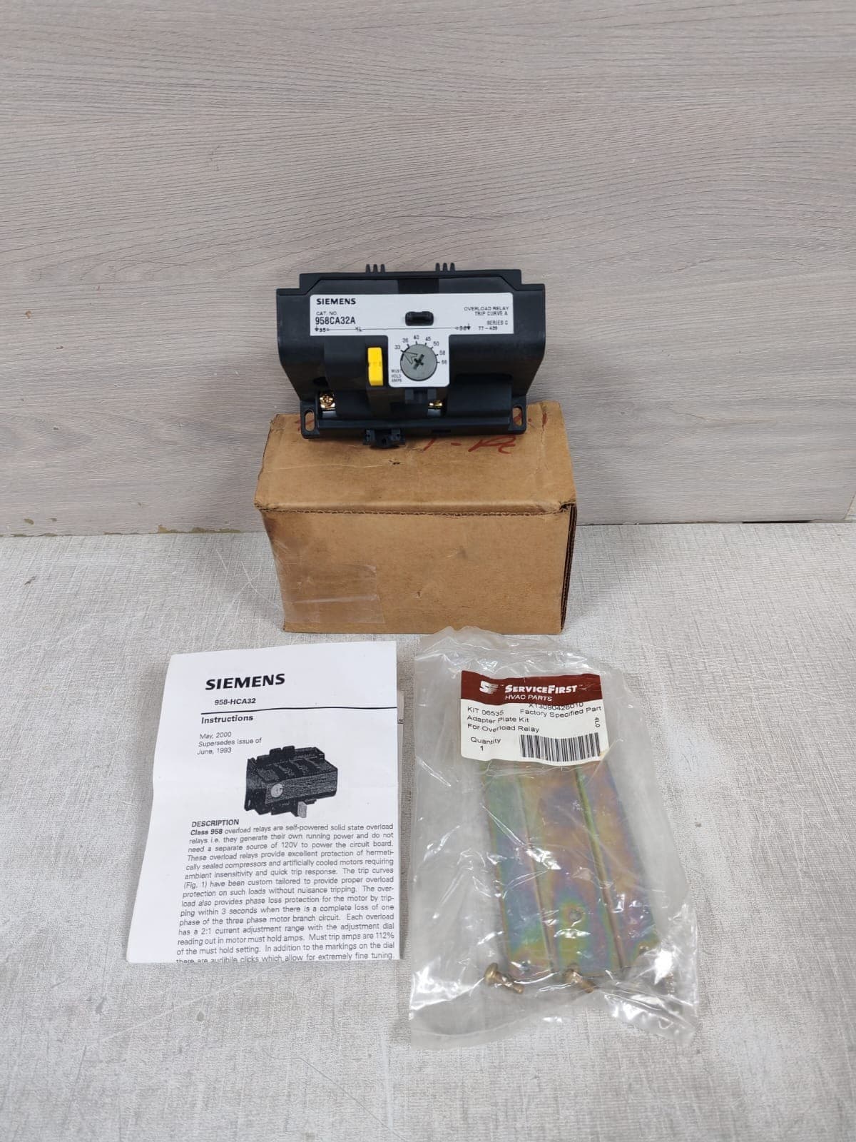 SIEMENS 958CA32A SOLID STATE OVERLOAD RELAY TRIP CURVE A SERIES C