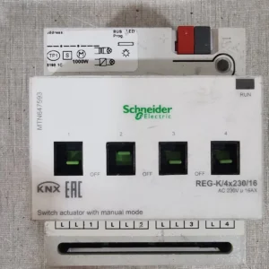 USED Schneider Electric MTN647593 REG-K/4X230/16 Switch Actuator 230V -W/O ANY ACCS.