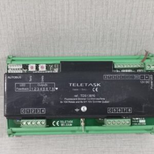 Used TELETASK TDS13610 Flourescent Dimmer Interface 8x 10A Relays /8x 0/1-10v Dimmer