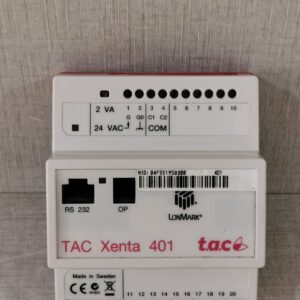 Used LONMARK TAC XENTA 401 PROGRAMMABLE CONTROLLER WITH BASE 0-073-0101-2 V.3.74