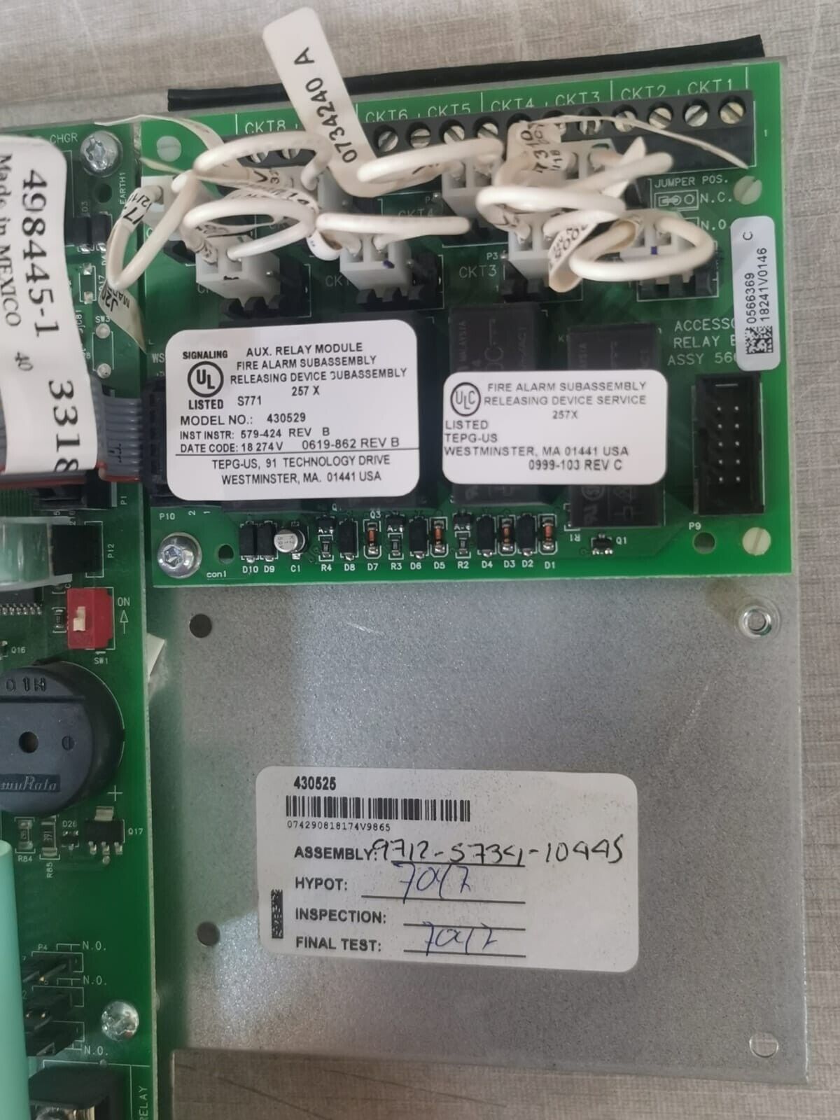 Used FIRE ALARM EQUIPMENT 257X 0999091C ALARM SYSTEM Assy 566353