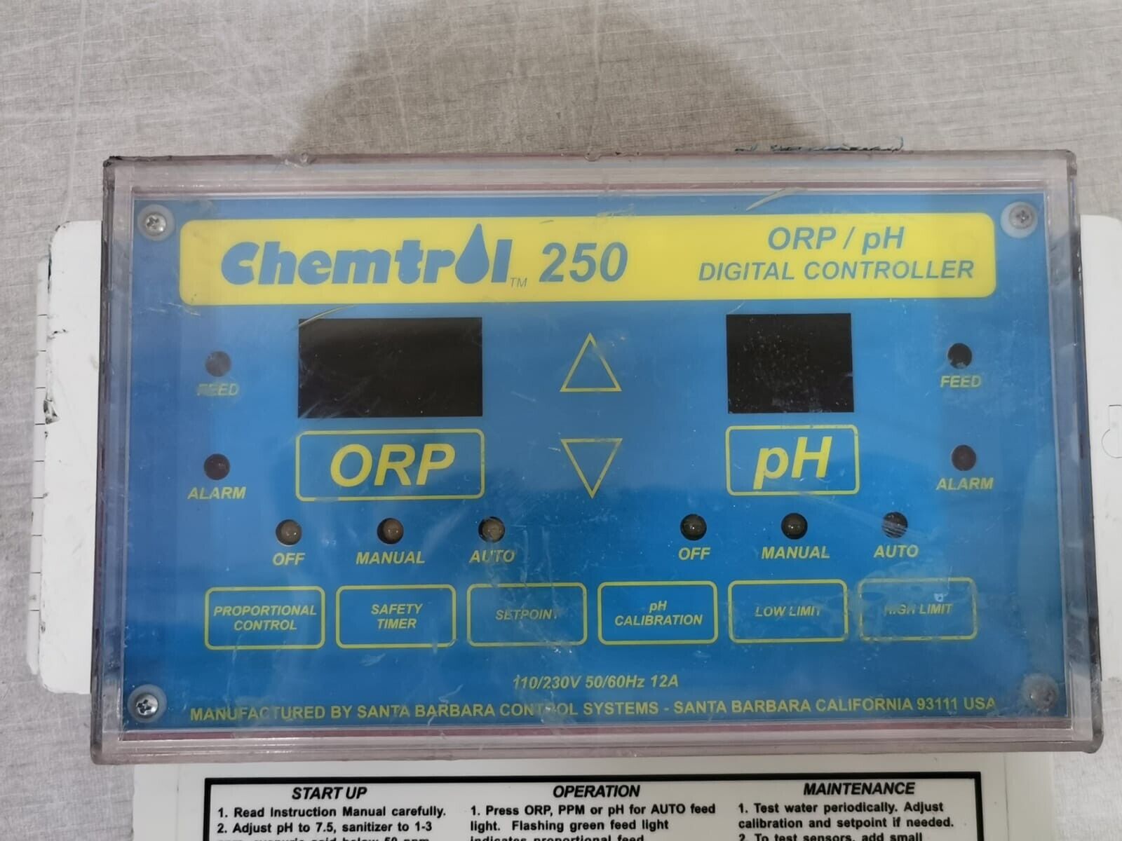 USED Chemtrol 250 ORP/pH Digital Controller CH250 Santa Barbara
